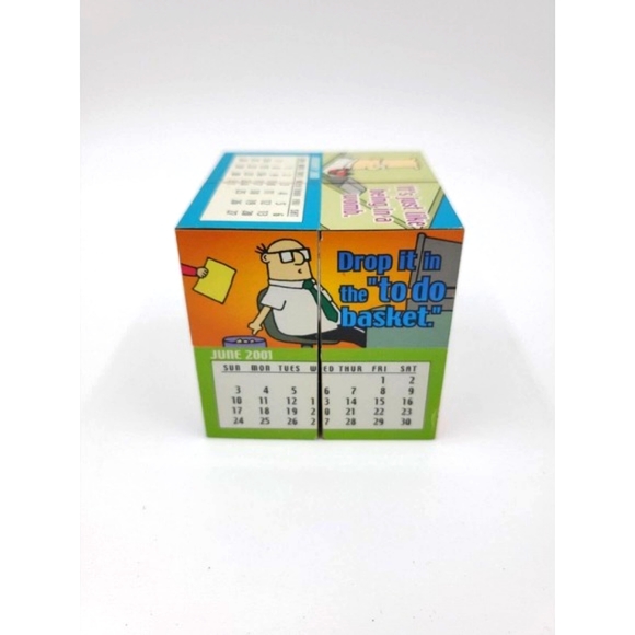 Unbranded Other - DILBERT Folding Cube Calendar 2001 Puzzle Block Comic Strip 3 X 3